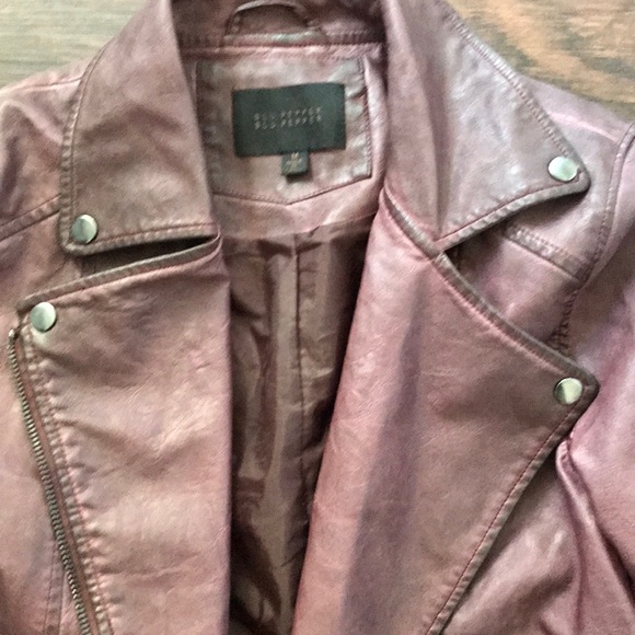 Blu pepper pleather jacket burgundy only wore once - Picture 5 of 8